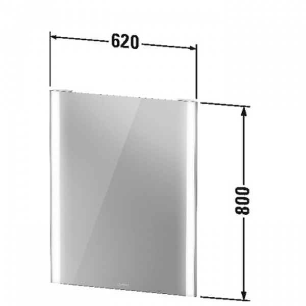 Duravit XViu Зеркало с подсветкой 62x80см, сенсорное управление, цвет: черный матовый