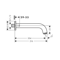 Hansgrohe Vernis Shap Излив для ванны, цвет: матовый черный