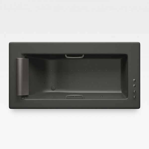 Armani Roca Island Встраиваемая ванна 214.5х110см а/мас. хромотер. термостат руч. душ, Hide-Flow, ручки, мягкий подголовник