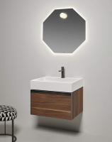 Antonio Lupi Gesto Комплект подвесной мебели 63х50хh37.5см, с раковиной, с 1 ящиком, цвет: Noce canaletto