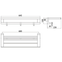 Emco Loft Полка для полотенец с п/держателем и 3 крючками, 600mm, подвесной, цвет: хром