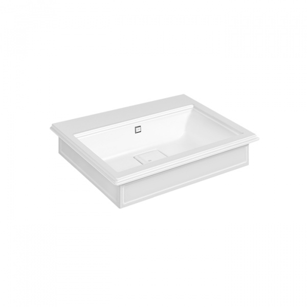Gessi Eleganza Раковина 70х52 см, без отв., с переливом, цвет: матовый белый