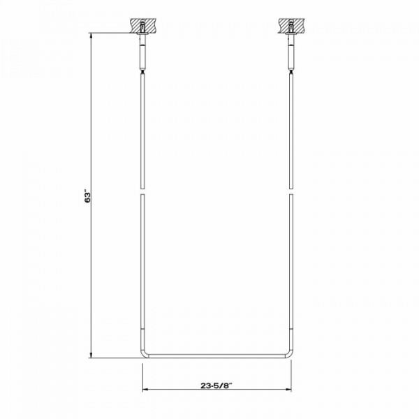Gessi Goccia Полотенцедержатель потолочный 60см h=160см, подвесной, цвет: хром