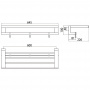 Emco Loft Полка для полотенец с п/держателем и 3 крючками, 600mm, подвесной, цвет: хром