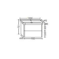 Burgbad Iveo Комплект мебели с раковиной 100см c LED подсветкой тумбы 11Вт без вкл/выкл, цвет: белый глянец