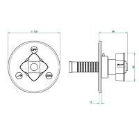 THG Petale De Cristal Clair Lisere Dore Переключатель встраиваемый, внешняя часть, цвет: полированное золото