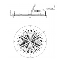 BOSSINI DREAM-OKI Верхний душ Ø 470 мм, с 8 LED  RGB, блок питания/управления, Cromoterapia, гибкая подводка,, цвет: хром