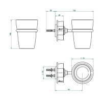 THG Pétale de cristal clair Стакан, подвесной, цвет: золото/прозрачный хрусталь