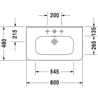 Duravit DuraStyle Раковина 80х48 см, 3 отв., цвет: белый