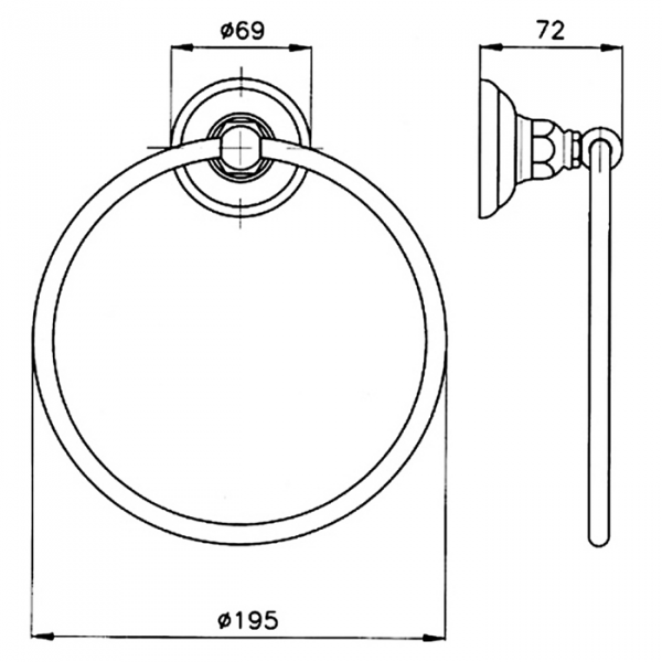 Nicolazzi Accessori Classica Полотенцедержатель, подвесной, 23см, цвет: золото