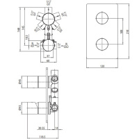 Bossini Liberty Смеситель для душа, встраиваемый, с переключателем на 5 источников, цвет: античная бронза