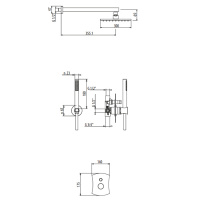 Gattoni Intersezione Комплект для душа со встроенным смесителем, перекл. на 2 вых, с ручной лейкой и верхним душем 300х300 мм, цвет: хром