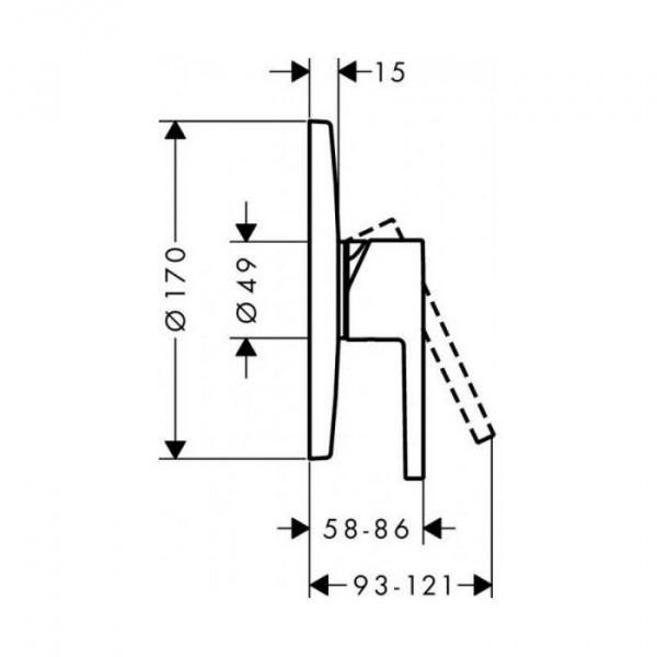 Axor Starck Однорычажный смеситель для душа для скрытого монтажа, внешняя часть, цвет: хром