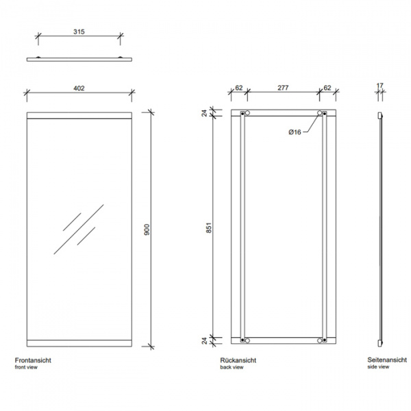 Decor Walther SP 90/904 Зеркало 40x90см, цвет: хром