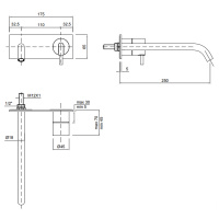 Antonio Lupi Ayati Смеситель для раковины, излив: 258 мм, цвет: полированная сталь