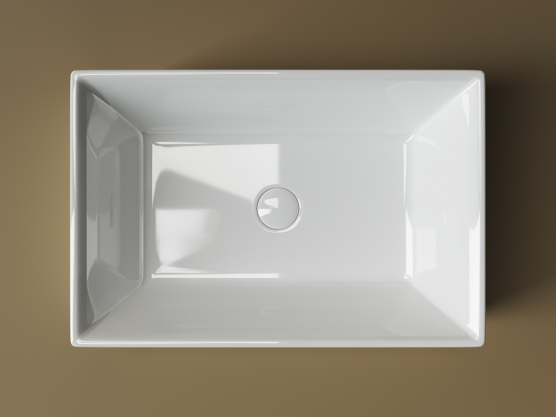 Умывальник чаша накладная прямоугольная Element 590*390*160мм Ceramica Nova белый CN5013