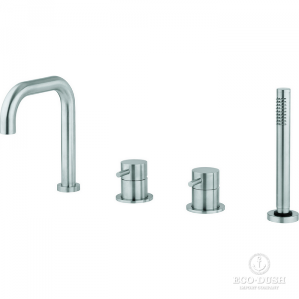 HUBER Lynox Смеситель на борт ванны на 4 отверстия, нержавеющая сталь