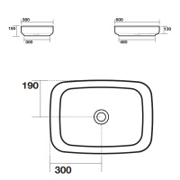 Kerasan Tribeca Раковина 60х38 см, встраиваемая/накладная, без отв., цвет: Bruno matt