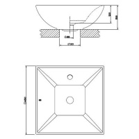 Gessi Mimi Раковина 45х45 см, без отв., накладная, с переливом, цвет: глянцевый белый