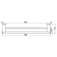 EMCO System2 Двойной держатель полотенец, 80см, подвесной, цвет: хром
