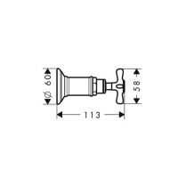 Axor Montreux Запорный вентиль, СМ, ½’ / ¾’ (рычажные рук.), цвет: полированное золото