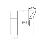 Armani Roca Island Крючок одинарный, для профиля, подвесной, цвет: brushed steel