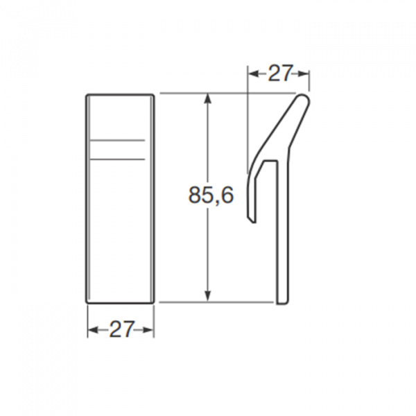 Armani Roca Island Крючок одинарный, для профиля, подвесной, цвет: nero