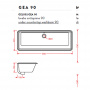 Artceram WASHBASINS GEA Раковина 90х33 см, без отв., цвет: белый
