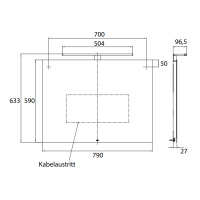 EMCO Зеркало со LED подсветкой, B79xH59см
