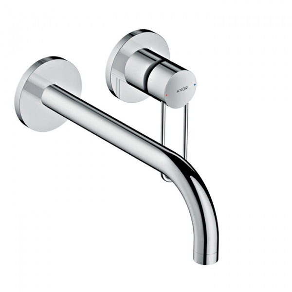 Axor Uno Встраиваемый смеситель для раковины, на 2 отв., излив 225мм, с незапираемым донным клапаном , внешняя часть, цвет: хром