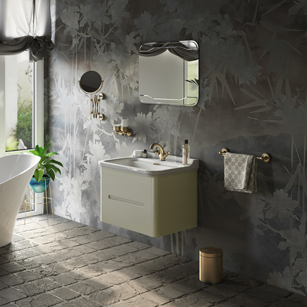 Kerasan Waldorf Комплект подвесной/напольной мебели 80см, с 2-мя ящиками Цвет: белая матовая ваниль НОЖКИ НА ВЫБОР