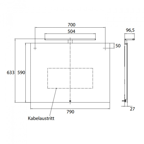 EMCO Зеркало со LED подсветкой, B79xH59см