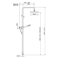 Nicolazzi Doccia Душевая стойка с верхним душем Ø 20см, с переключателем и ручным душем, цвет: золото 24к