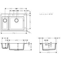 Hansgrohe SilicaTec Кухонная мойка 75х49х19см, 2 чаши, цвет: серый камень