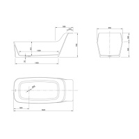KNIEF Pride Ванна отдельностоящая 192*85*78/50см 39х51,5 см со сливом