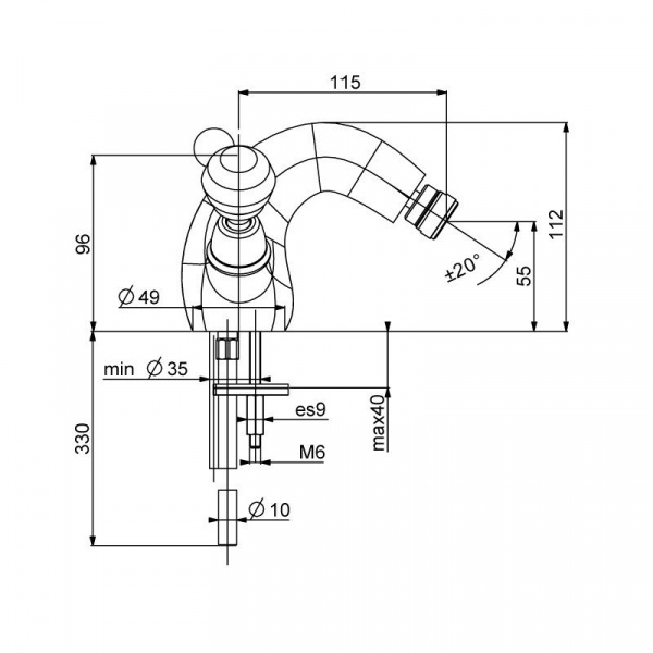 Carlo Frattini Elizabeth Chic Смеситель на биде на 1 отверстие, ручки Swarovski, цвет: хром