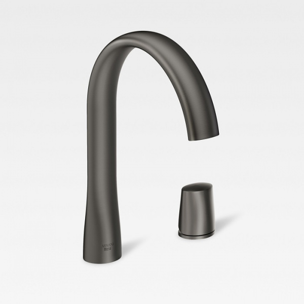 Armani Roca Island Смеситель для раковины на 2 отв, с донным клапаном, излив 190мм, цвет: nero